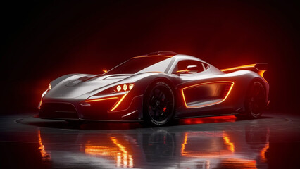 a furious luxury Sports Speeding generic supercar for advertising