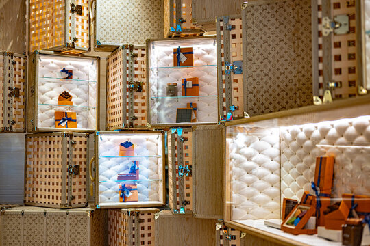 Interior of Louis Vuitton fashion house in Singapore
