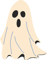 cartoon caped ghost, fun, halloween, line drawing, wear white, coloring book, illustration