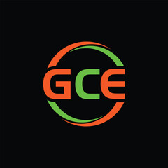 GCE letter logo. GCE best black background vector