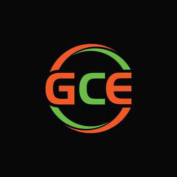 GCE letter logo. GCE best black background vector