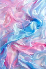Obraz premium A high-quality image showcasing the delicate folds of satin fabric with gradient pastel colors
