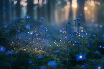 a magical clearing within the forest, where delicate