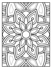 mandala pattern black and white outline - easy mandalas coloring pages - simple mandala vector