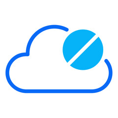 Cloud Data Denied dual tone icon. vector thin line icon for mobile app, website, logo and presentation design.