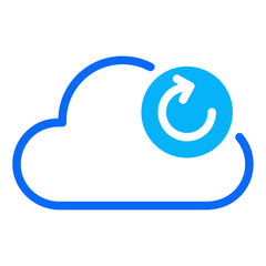 Cloud Data Refresh dual tone icon. vector thin line icon for mobile app, website, logo and presentation design.