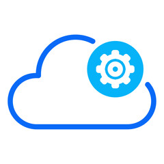 Cloud Data Setting dual tone icon. vector thin line icon for mobile app, website, logo and presentation design.