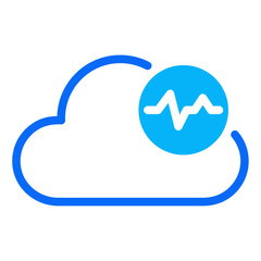 Cloud Data Status dual tone icon. vector thin line icon for mobile app, website, logo and presentation design.