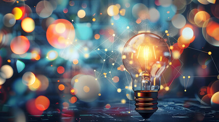 A conceptual image showcasing a light bulb as a metaphor for an innovative breakthrough and smart idea, symbolizing genius marketing strategy planning and creative thinking in business.