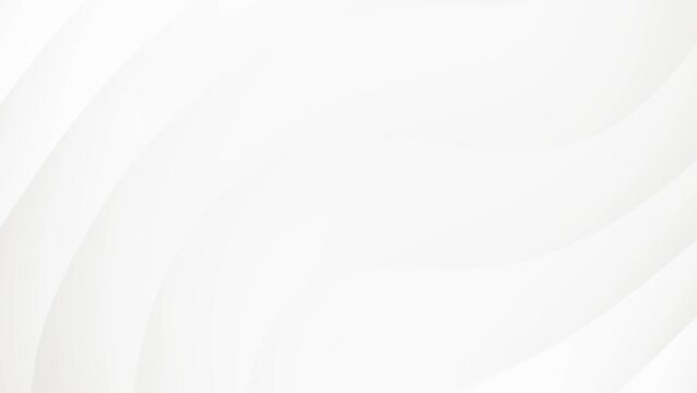 Abstract white waves sleek loop background animation.