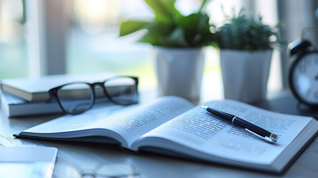 Open code of conduct booklet on an office desk with glasses and a pen