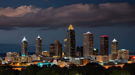 Fototapeta premium Skyline of Atlanta city.generative.ai