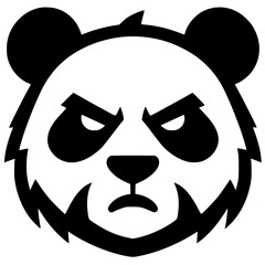 Cartoon silhouette of an angry panda face © Breck