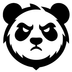 Silhouette of an angry panda head