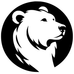 Silhouette of bear head design