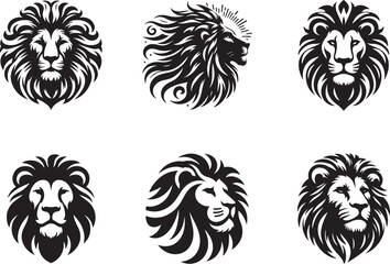 Fototapeta premium Lion Face Silhouette Vector illustration