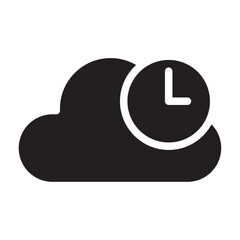 Cloud data timestamp solid icon. vector glyph icon for mobile app, website, logo and presentation design.