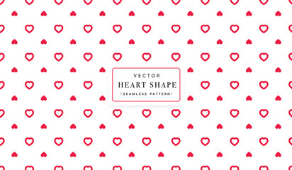 Red hearts seamless pattern isolated on a white background