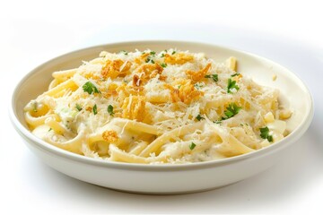 Creamy Baked Cheesy Os Pasta Dish with Fried Onions