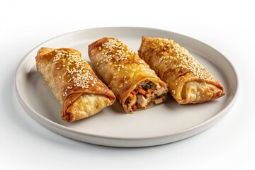 Golden-Brown Baked Egg Rolls with Vibrant Flavors and Chicken