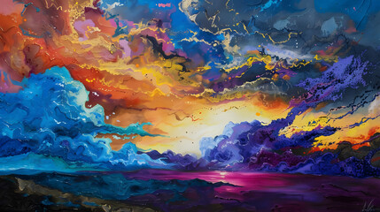vibrant sky displays new dawn, colors earth in hope. generative ai