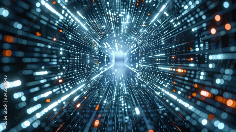 Poster data, technology. block chain concept. big data binary code futuristic information technology, data 