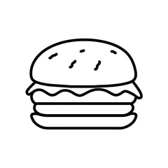 Hamburger Icon, Ideal for Fast Food and Restaurant Illustrations