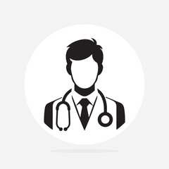 Fototapeta premium Doctor Icon with Stethoscope. Nurse logo, medical and health care hospital patient examination