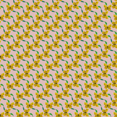 Fototapeta premium Flat butterflies pattern with leaf