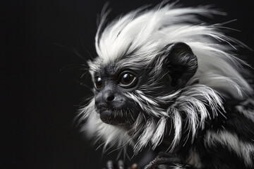 Naklejka premium Portrait of tied Tamarin