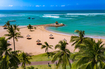 View of Nusa Dua beach in southern Bali, Indonesia