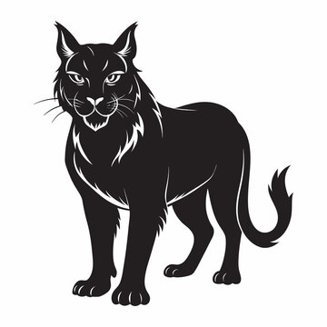 recommend clip art: bobcat silhouette vector illustration white background
