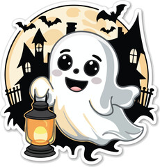 A cute, horror-themed sticker