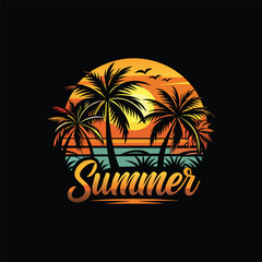 summer t shirt design and vector 