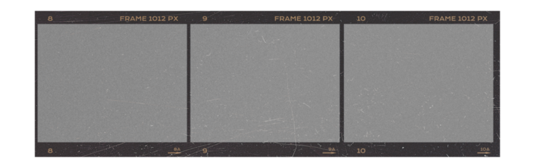 Film frame photo strip high-resolution blank filter. 35mm scan template texture effect. Trendy editable camera roll social stories design. Isolated vintage analog cinema empty scratches mockup.