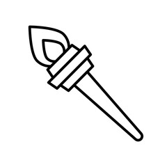 Torch Flame Icon, Ideal for Fire and Illumination Illustrations