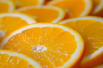 Orange slices arranged in rows background