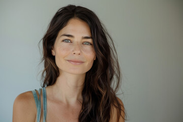Fototapeta premium A close up portrait of a young woman with a subtle smile