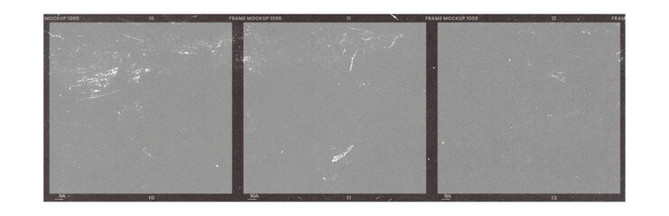 Film frame photo strip high-resolution blank filter. 35mm scan template texture effect. Trendy editable camera roll social stories design. Isolated vintage analog cinema empty scratches mockup.
