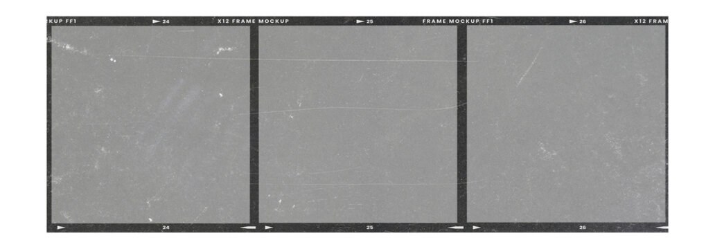 Film frame photo strip high-resolution blank filter. 35mm scan template texture effect. Trendy editable camera roll social stories design. Isolated vintage analog cinema empty scratches mockup.