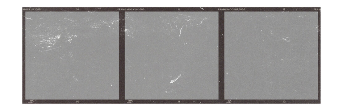 Film frame photo strip high-resolution blank filter. 35mm scan template texture effect. Trendy editable camera roll social stories design. Isolated vintage analog cinema empty scratches mockup.