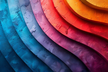 Abstract rainbow stripes in blue, purple, red, orange geometry wallpaper background