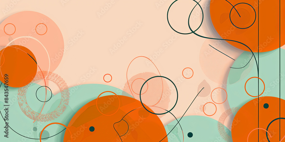 Poster abstract background with circles and lines. vector illustration. eps 10.