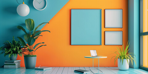 A 3D rendering of Advertising creative thinking concept art