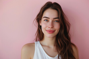 Fototapeta premium A close up portrait of a young woman with a subtle smile