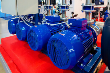 Industrial electric motors pumps for water supply.