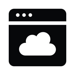 Cloud inside website icon of cloud website, ready to use vector