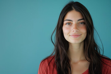 Fototapeta premium A close up portrait of a young woman with a subtle smile