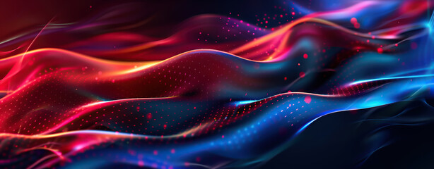 Abstract futuristic background with purple and blue glowing neon moving speed wave lines and bokeh lights. Flowing neon sound waves background