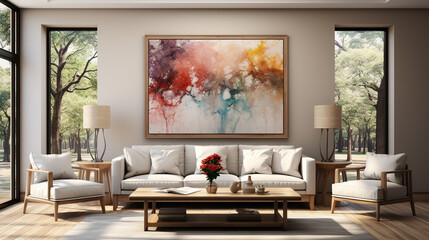 wall art frame, mockup, room interiors
